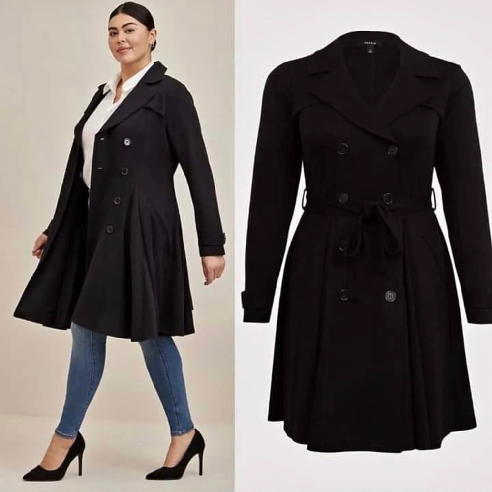 Torrid Brushed Ponte Trench Coat
